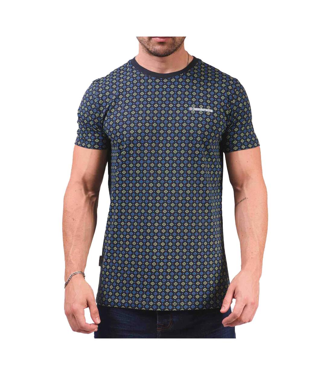 T-shirt Ss25 Homme Bleu Marine Basilic Lambretta-1