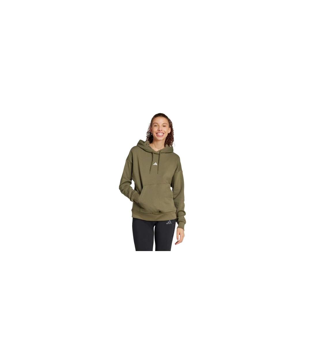 Sweat À Capuche Avec Cordons Femme Kaki Adidas-1