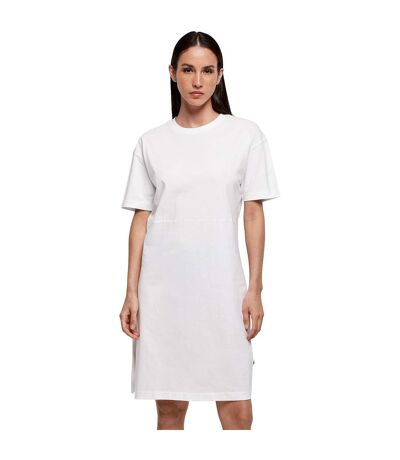 Build Your Brand Womens/Ladies Split Hem Oversized T-Shirt Dress (White)
