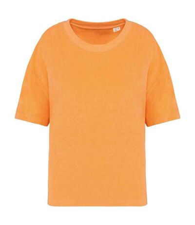 Womens/ladies terrycloth t-shirt apricot Native Spirit