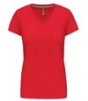 T-shirt manches courtes col V - K381 - rouge - femme