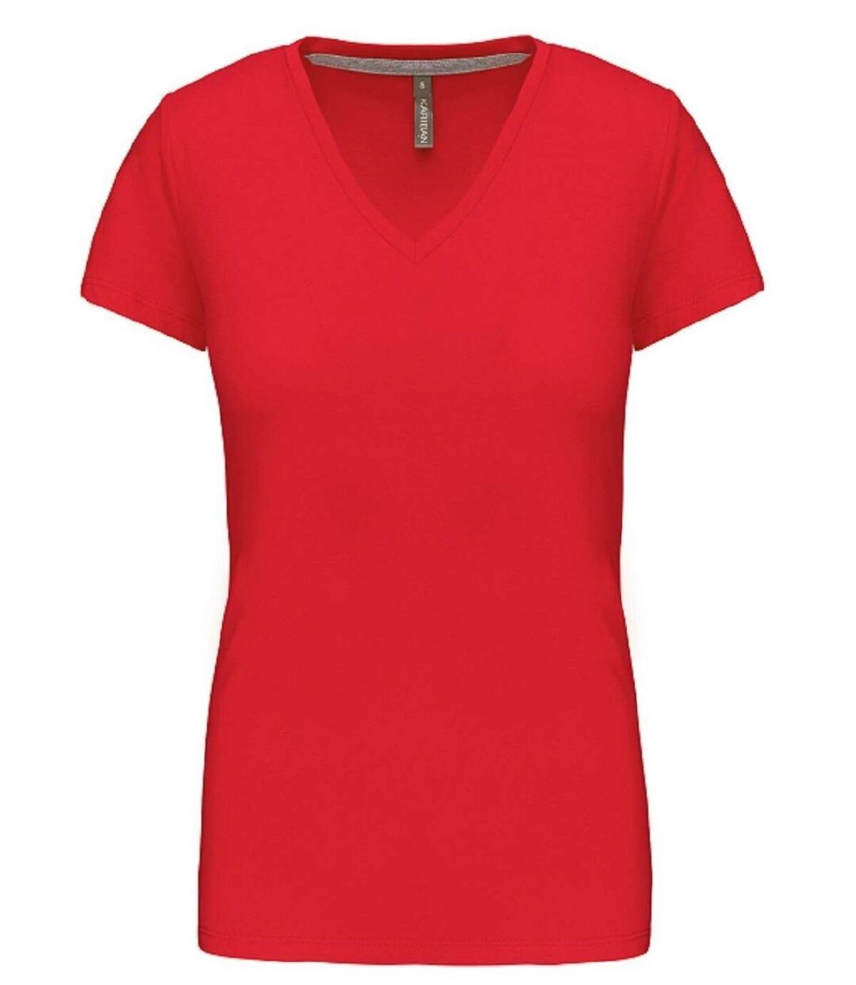 T-shirt manches courtes col V - K381 - rouge - femme