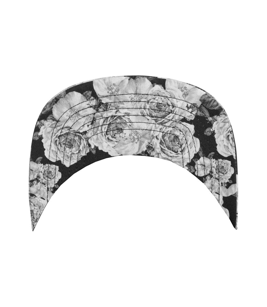 Flexfit by  unisex roses print snapback cap black/grey Yupoong-3