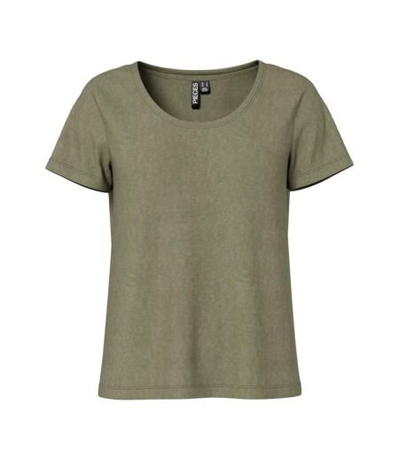 T-Shirt kaki femme pieces sophie