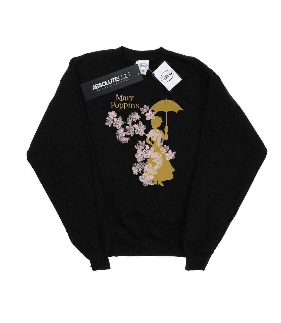 Disney - Sweat MARY POPPINS FLORAL SILHOUETTE - Femme (Noir) - UTBI12607-1