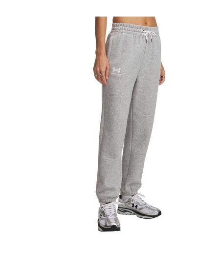 Womens/ladies Performance Fleece Tapered Tracksuit Bottoms Grey Under Armour