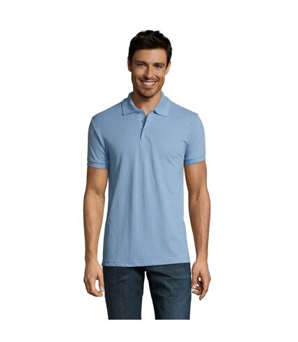 SOLs Mens Prime Pique Plain Short Sleeve Polo Shirt (Sky Blue)