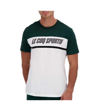 T-Shirt vert/blanc homme le coq sportif contemporain - l