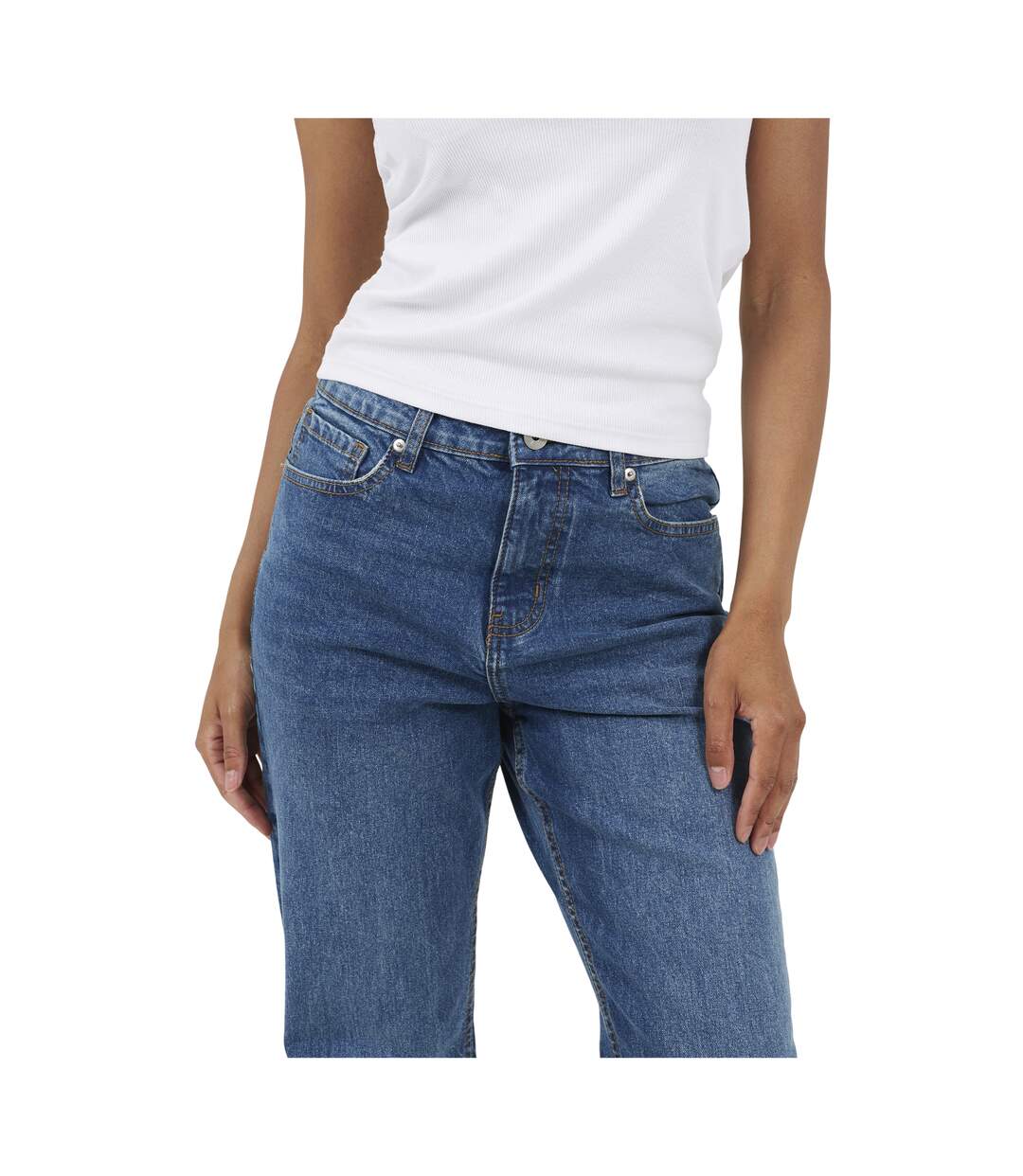 Jean Motif/style Évasé Femme Rétro Bleu Brave Soul-3