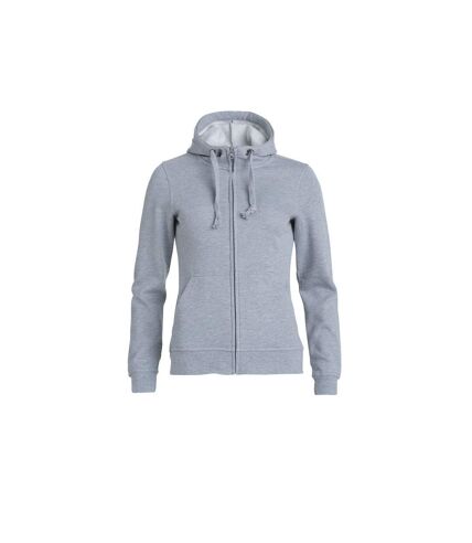 Clique Womens/Ladies Plain Full Zip Hoodie (Gray Melange)