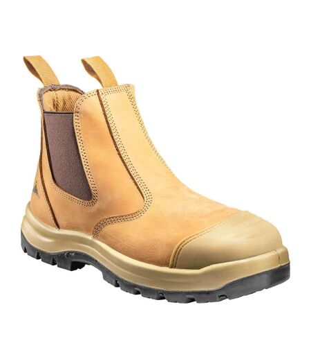 Unisex adult dealer leather safety boots wheat Portwest