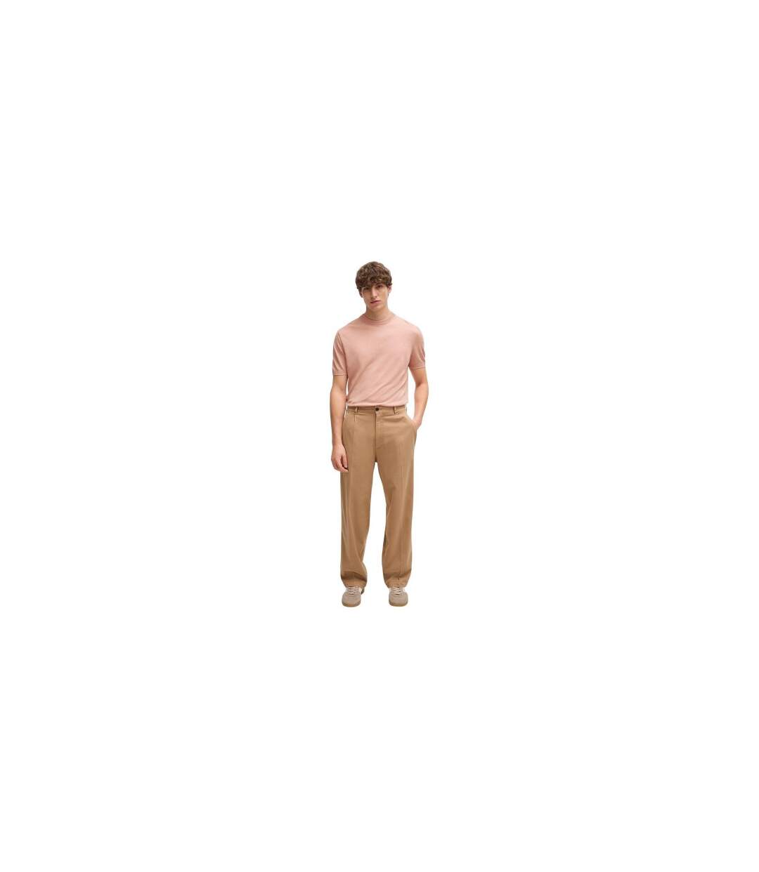Mens Tramonte Knitted T-shirt Pink Boss-1