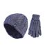 Ladies Fleece Lined Thermal Hat & Gloves Set for Winter-1