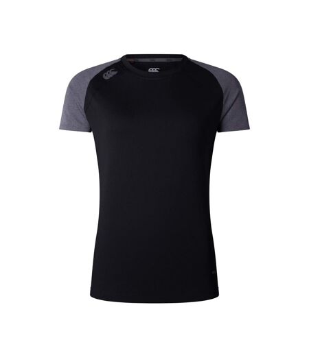 Womens/ladies Elite Training T-shirt Black Magnet Marl Canterbury