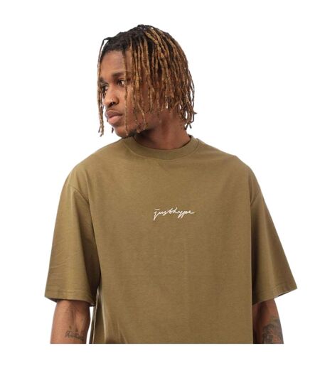 Mens Signature Logo Oversized T-shirt Olive Hype