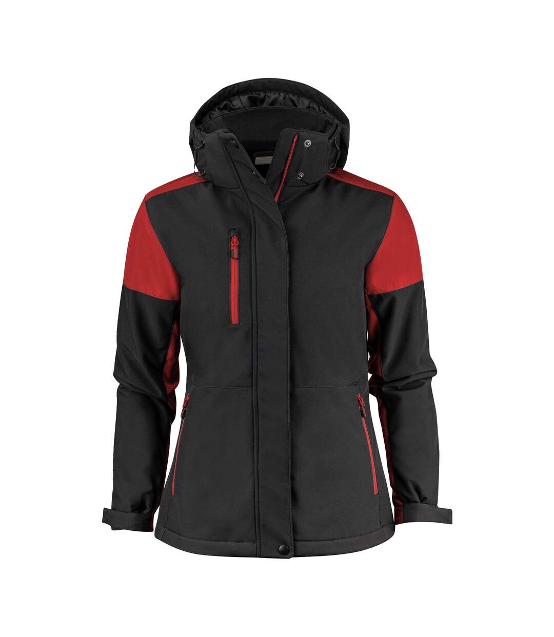 Doudoune Softshell Femme Noir Rouge Printer-1