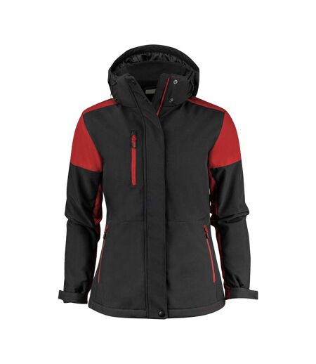 Doudoune Softshell Femme Noir Rouge Printer