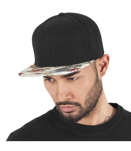 Casquette ajustable imprimée homme noir/floral menthe Yupoong