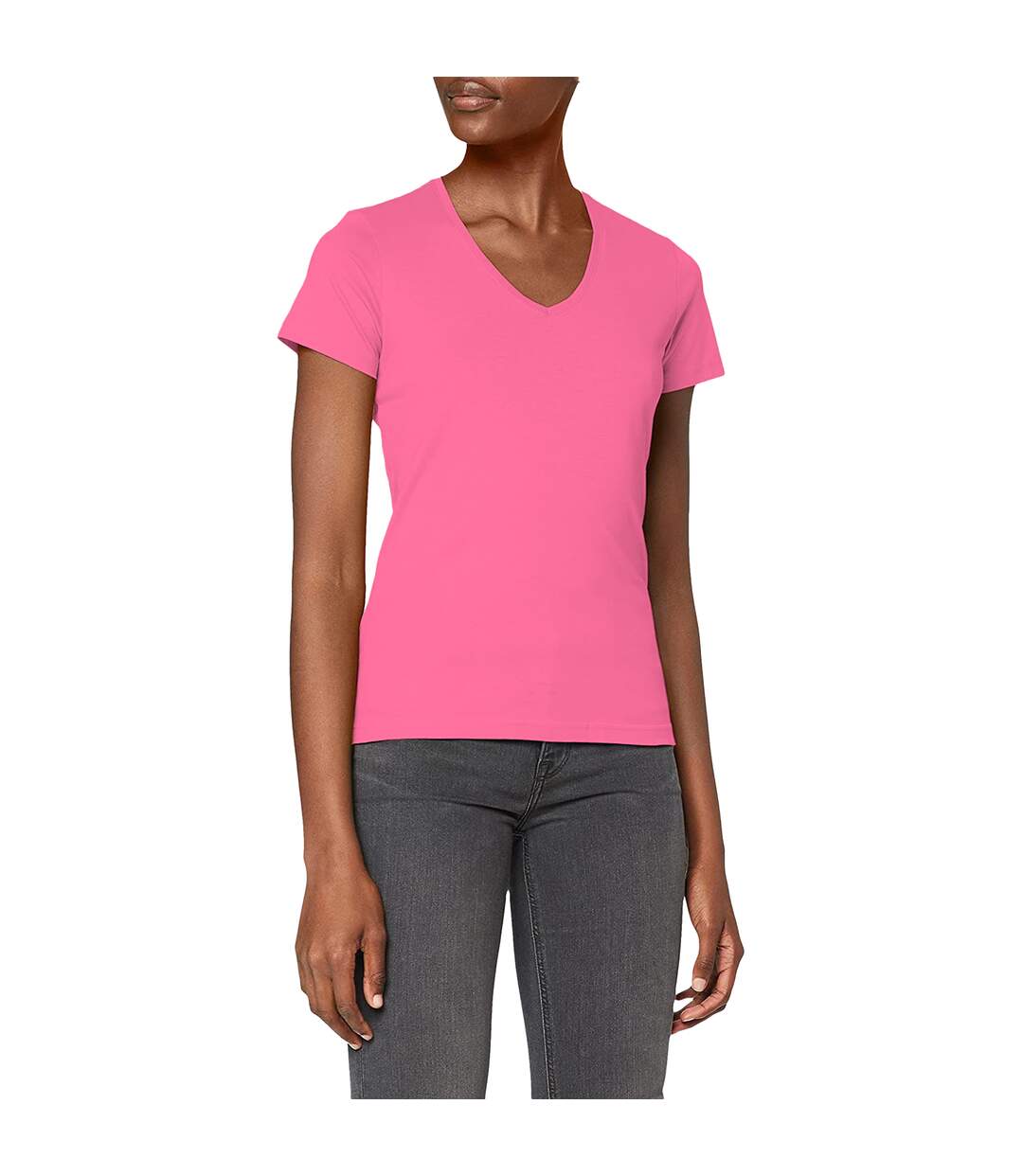 T-shirt col v femme rose Stedman