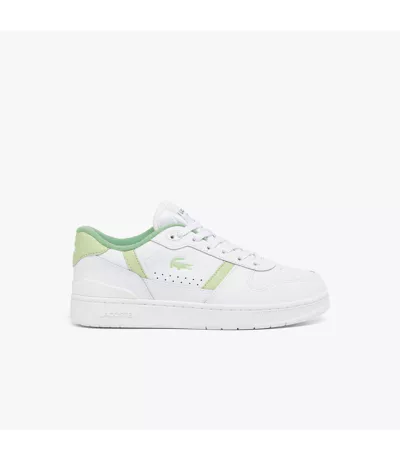 Baskets T-clip Femme Blanc Vert Lacoste