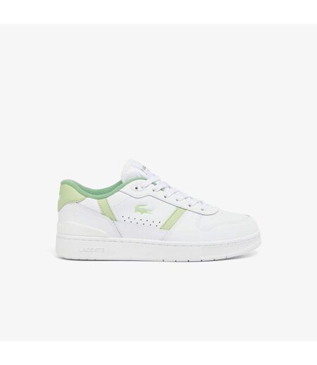 Baskets T-clip Femme Blanc Vert Lacoste