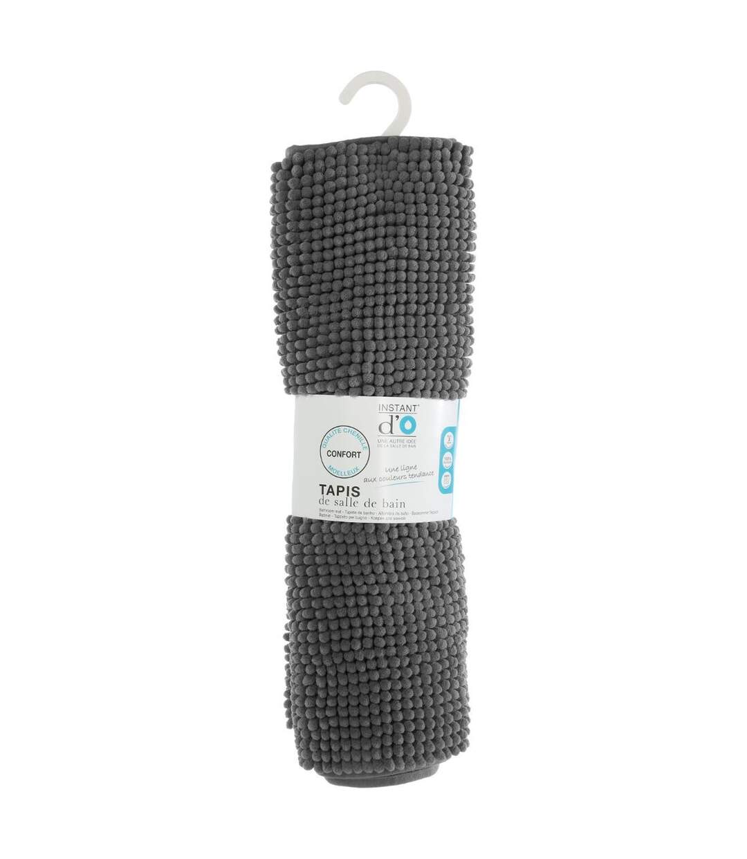 Tapis de Salle de Bain Chenille 50x80cm Gris-4