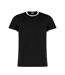 T-shirt ringer homme noir / blanc Kustom Kit-1