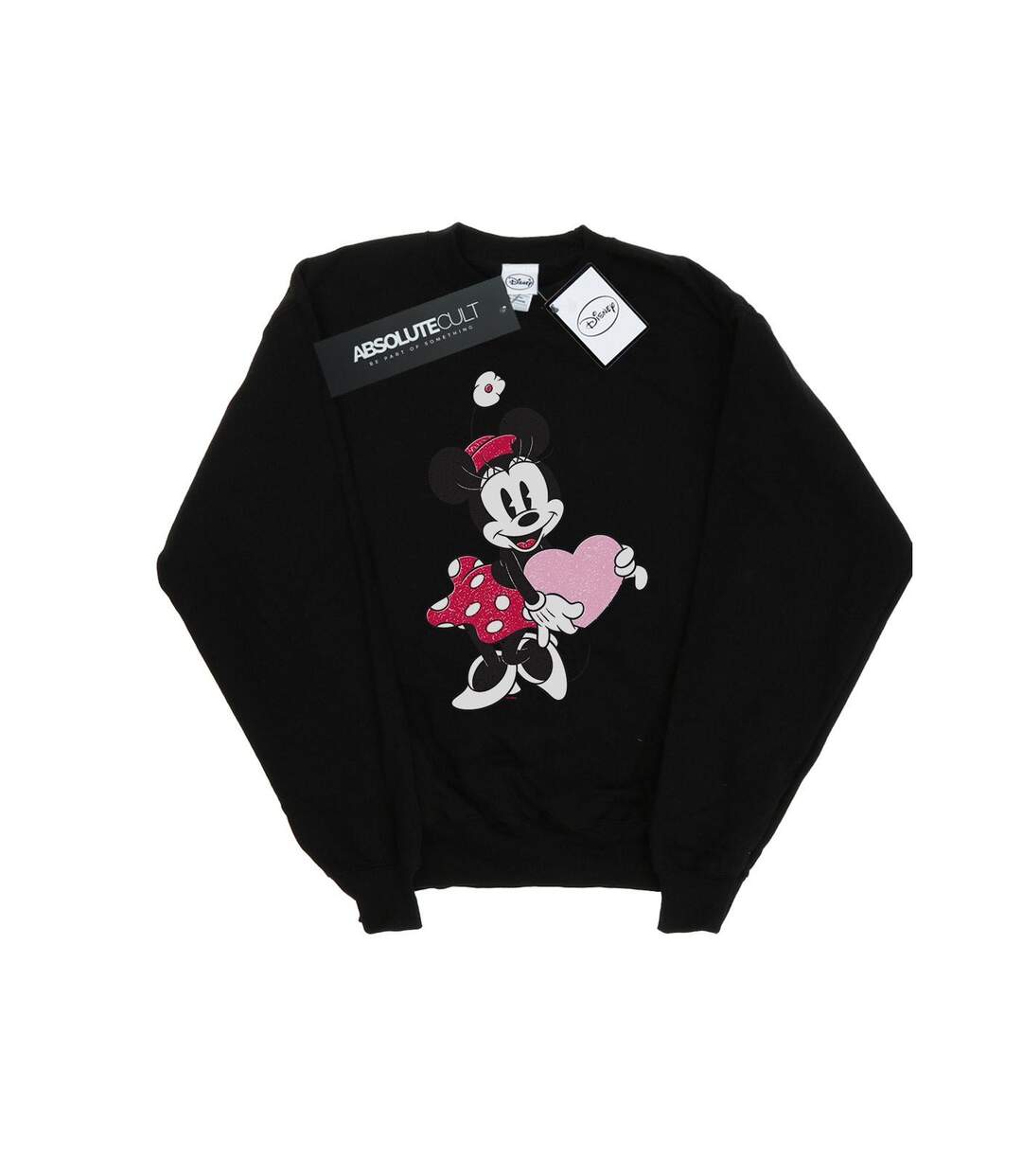 Disney Sweatshirt Love Heart Minnie Mouse Womens/Ladies (Noir) - UTBI27694-1