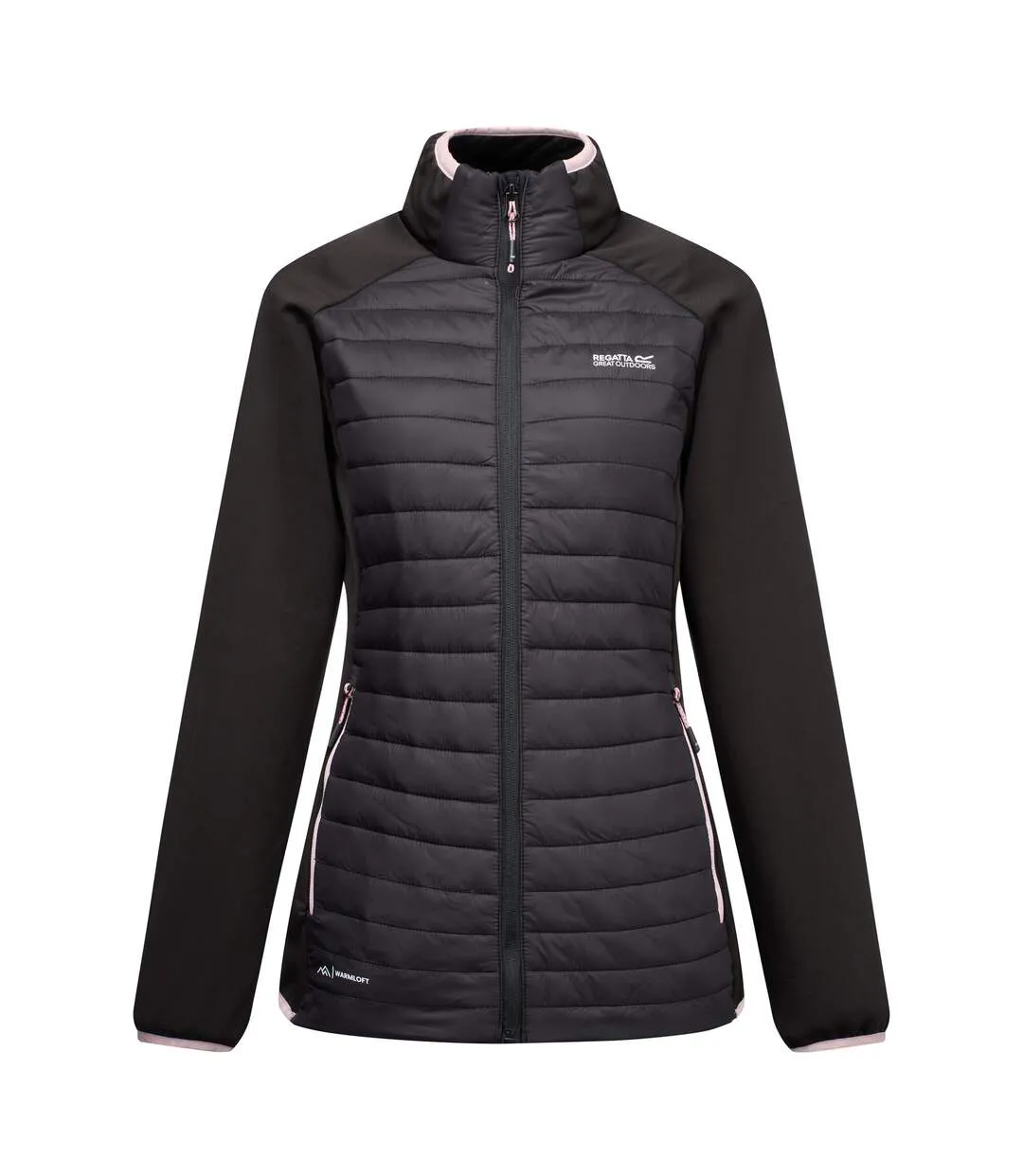 Veste Hybride Matelassée Et Compressible Clumber Femme Noir Lilas Clair Regatta-2