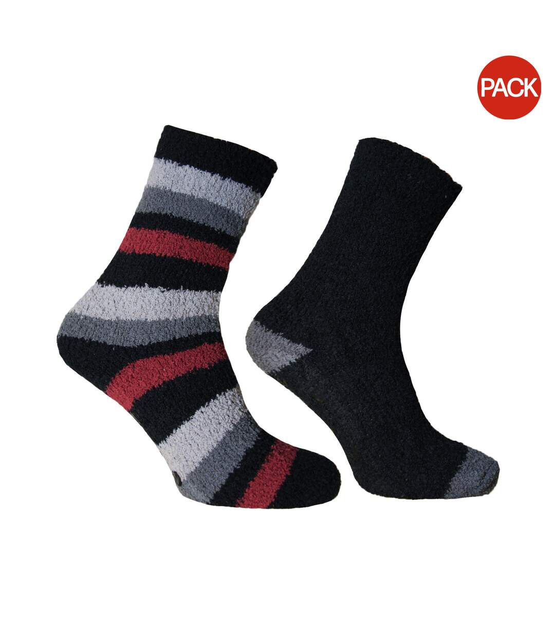 Pack of 2  Mens premium quality lounge socks  red/grey Pierre Roche-1