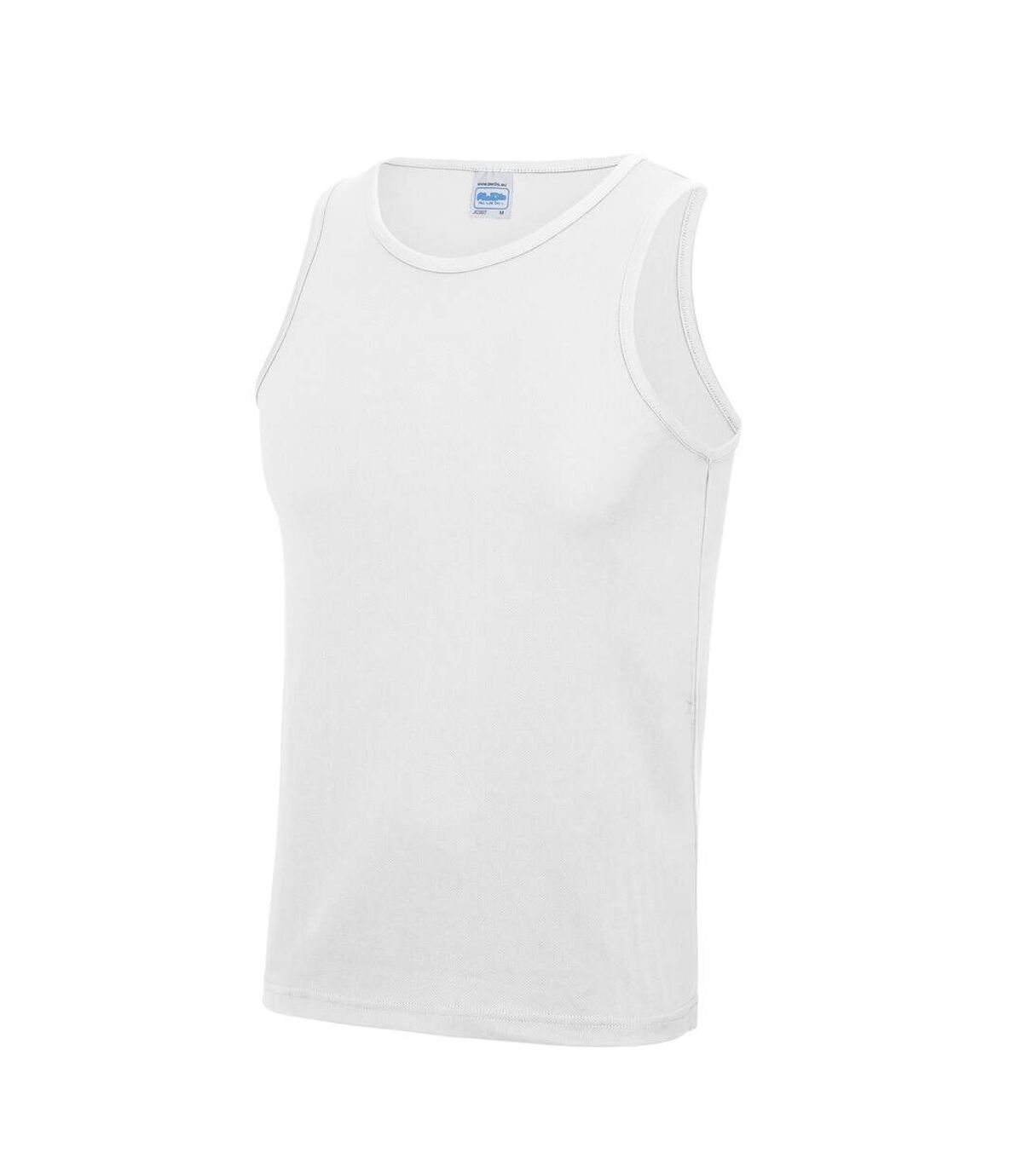 Just Cool Mens Sports Gym Plain Tank/Vest Top (Arctic White)
