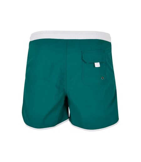 Short De Bain Motif/style Rétro Homme Blanc Vert Urban Classics