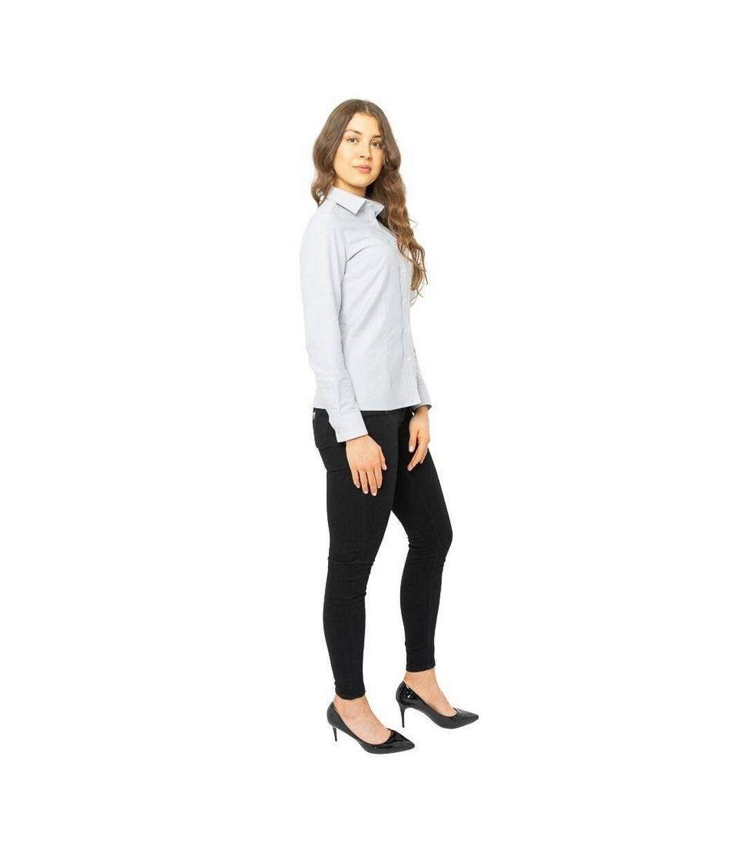 Chemisier Oxford Femme Gris Di Selentino-1