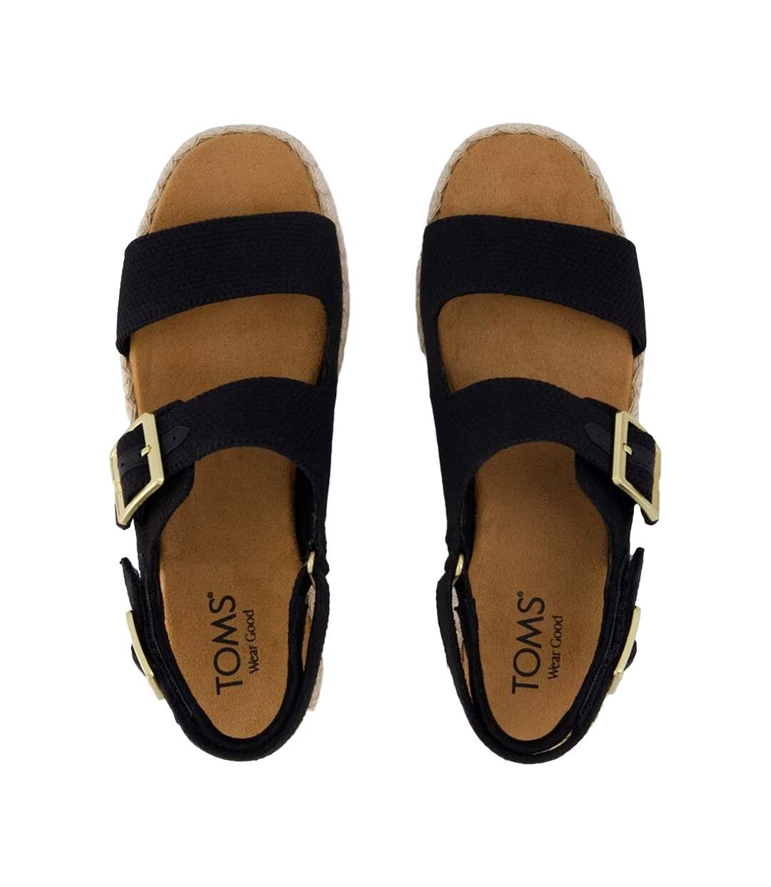 Womens/ladies Giana Sandals Black Toms-3