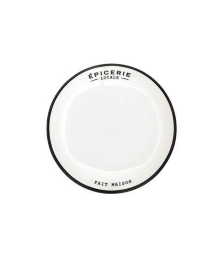 Lot de 6 Assiettes Plates Épicerie 20cm Blanc