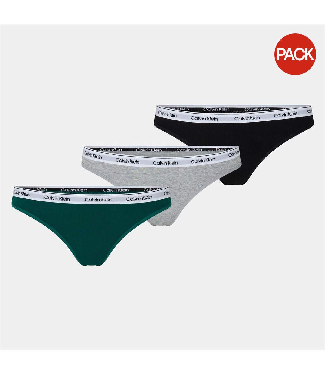 Lot De 3  Strings Femme Noir Gris Calvin Klein-1