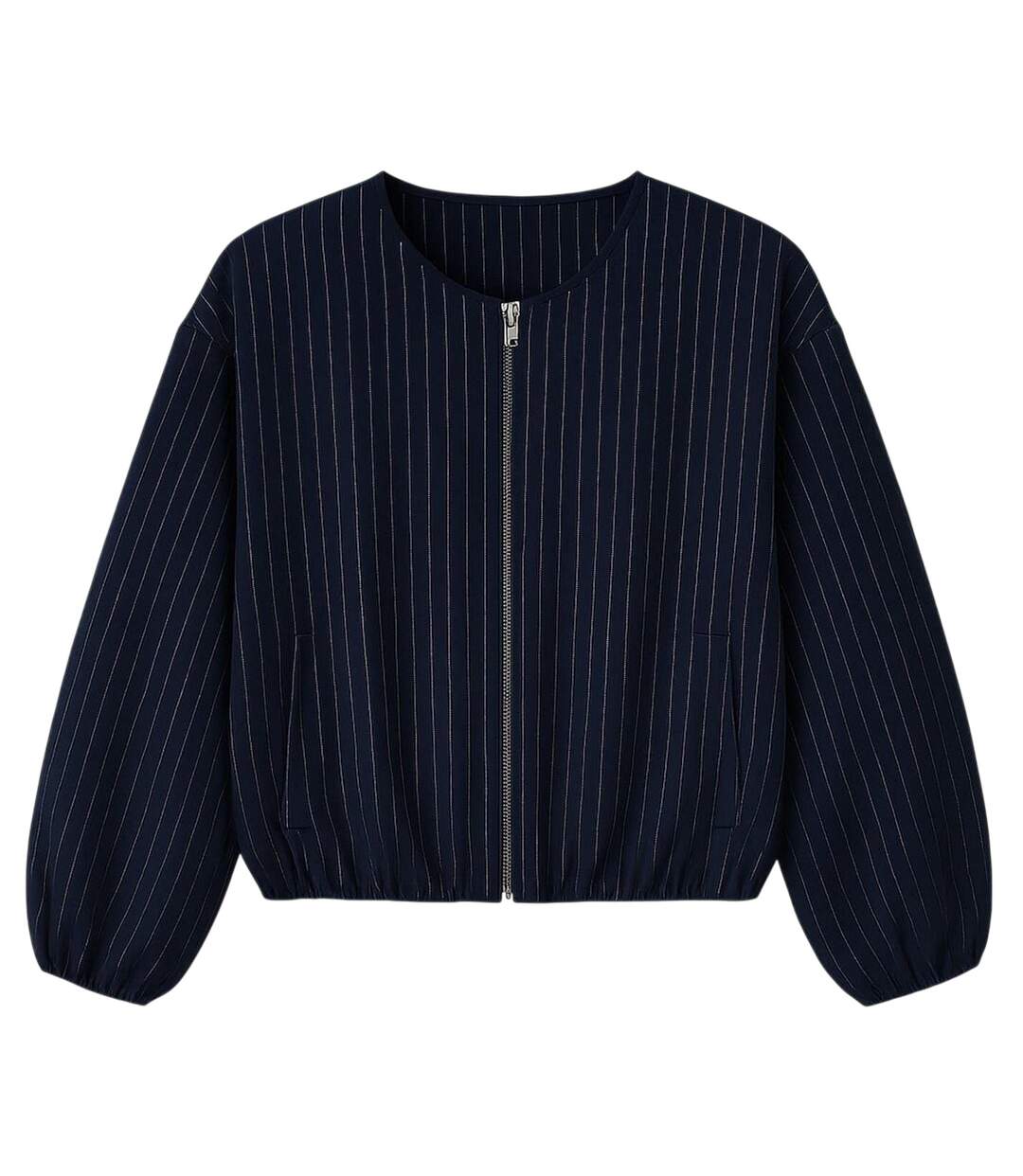 Womens/ladies Fitted Puffed Bomber Jacket Navy I Saw It First-1