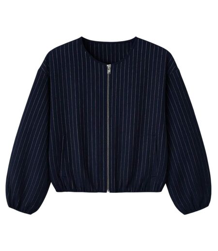 Womens/ladies Fitted Puffed Bomber Jacket Navy I Saw It First