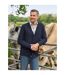 Mens Lambswool V Neck Cardigan Navy WoolOvers-1