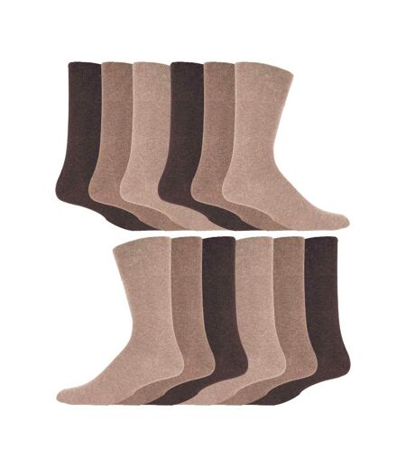 12 Pairs Mens Gentle Grip Top Diabetic Socks | Non Elastic Cotton Socks