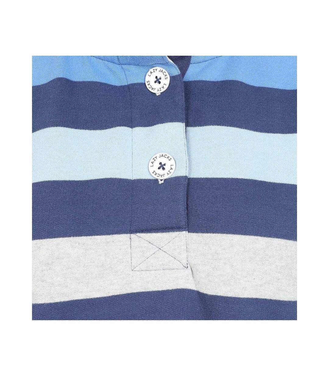 Sweat Motif/style Rayé Femme Bleu Hivernal Lazy Jacks-3