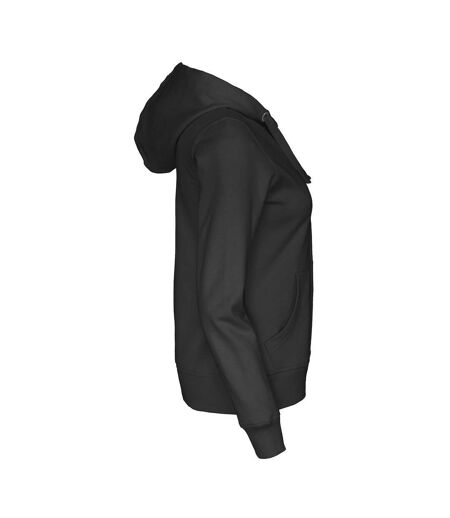 Womens/ladies Full Zip Hoodie Black Cottover