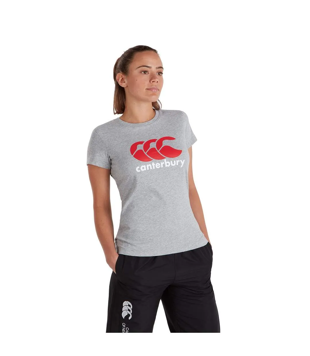 Womens/ladies Logo T-shirt Classic Marl Canterbury-4