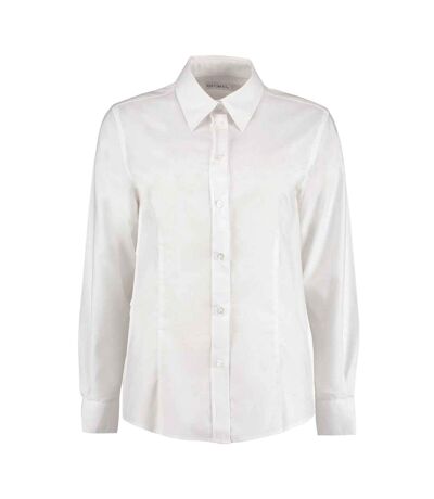 Womens/ladies Workplace Long Sleeve Oxford Blouse White Kustom Kit