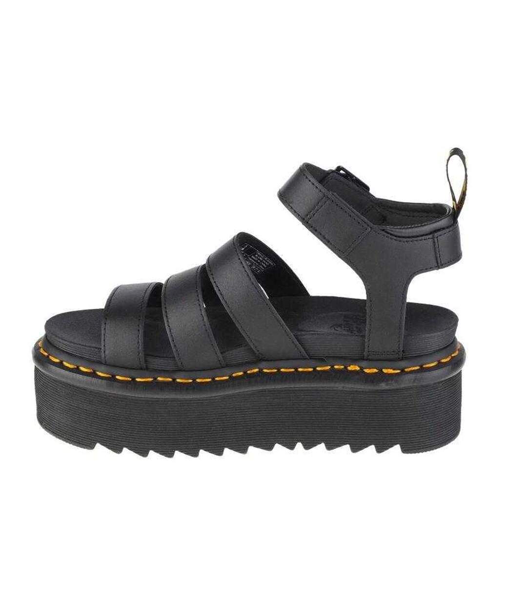 Womens/ladies Blaire Quad Leather Sandals Black Dr Martens-2