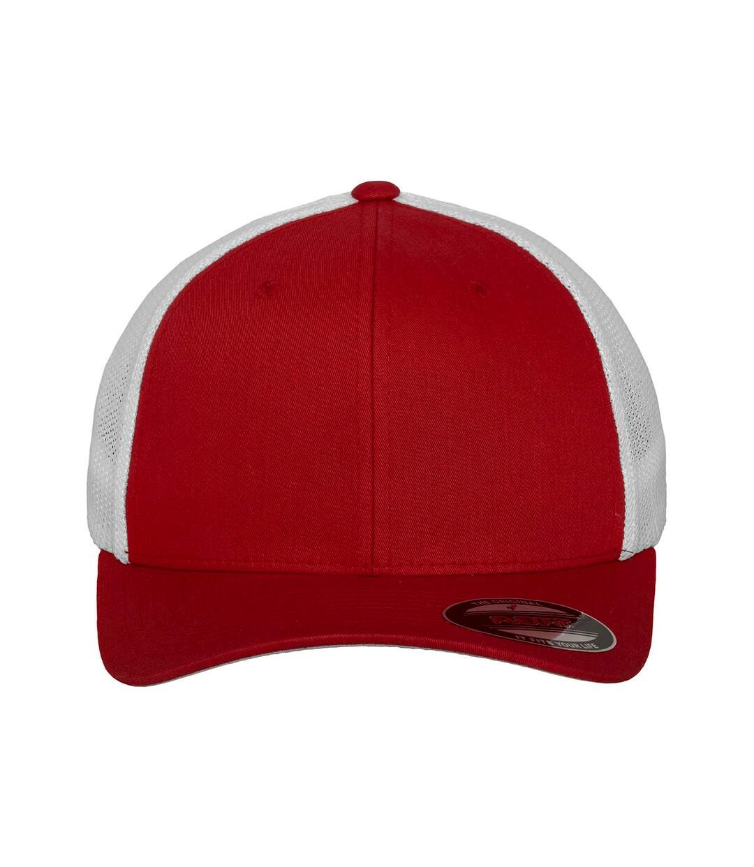 Casquette trucker adulte rouge / blanc Flexfit-4