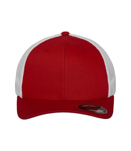 Flexfit Unisex Adult Two Tone Mesh Trucker Cap (Red/White)