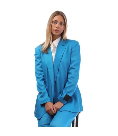 Womens/ladies Double-breasted Blazer Blue Hugo