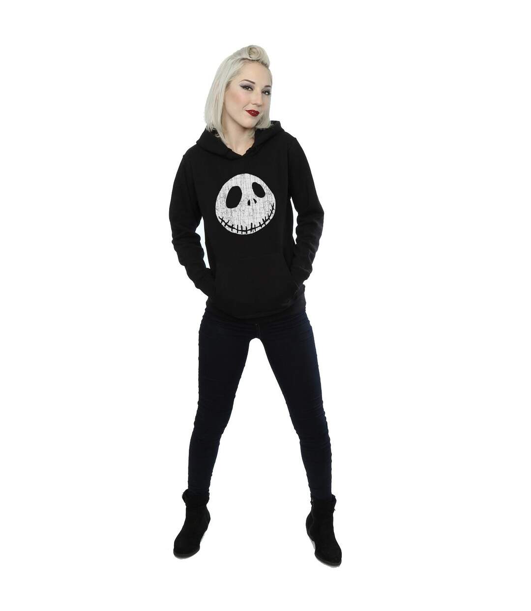 Disney Sweat à capuche à visages craquelés Nightmare Before Christmas Womens/Ladies (Noir) - UTBI4096-4