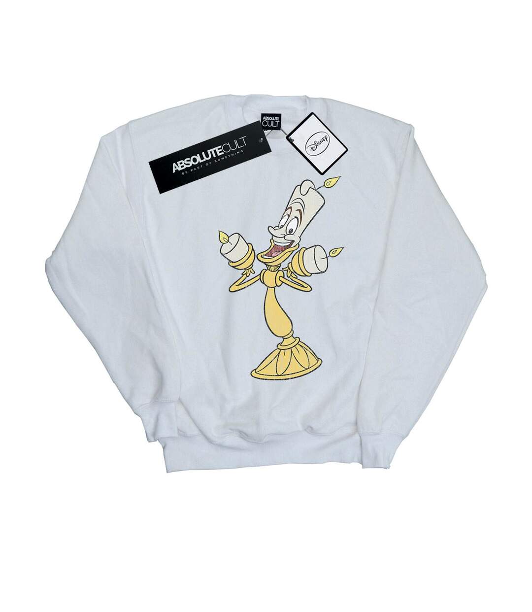 Disney - Sweat BEAUTY AND THE BEAST LUMIERE DISTRESSED - Femme (Blanc) - UTBI13323-1